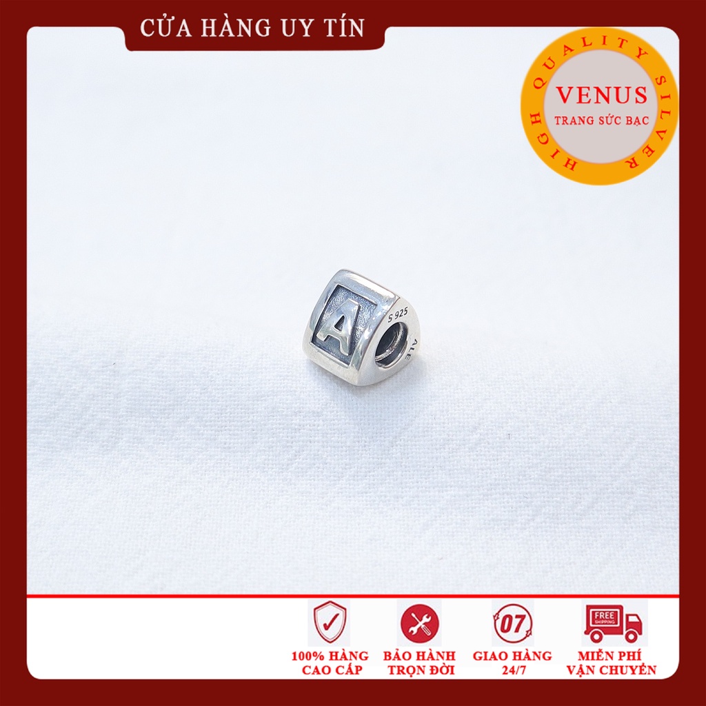 Charm chữ cái- Bạc 925 cao cấp- Trang sức bạc Venus
