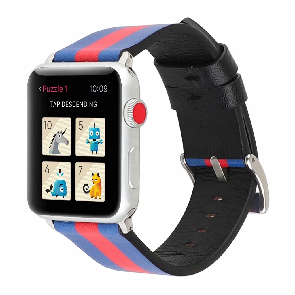 【Apple Watch Strap】Dây đeo nhiều màu bằng da cho đồng hồ thông minh Apple Watch Series se / 6 / 5 / 4 / 3 / 2 / 1 ( 38mm / 42mm )
