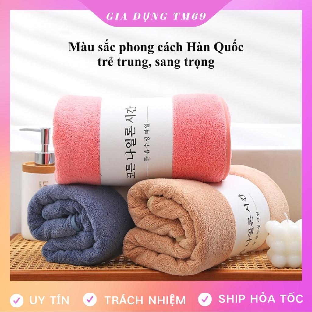 Khăn Tắm Hàn Quốc Lông Cừu Cho Bé 70x140 Thấm Hút Nước Tốt Mềm Mịn Cỡ Lớn, Khăn Bông Tắm Loại Đẹp