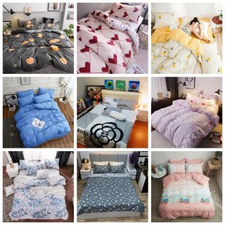 Bộ ga cotton poly hàn quốc 5 món (ib chọn mẫu)
