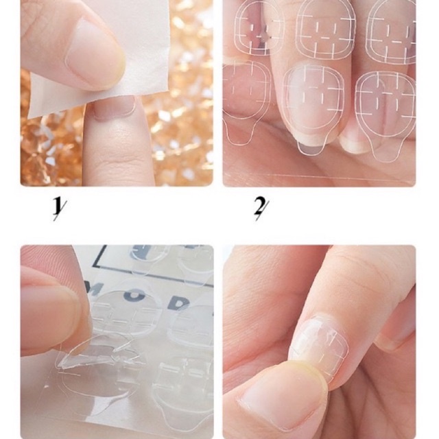 24 Miếng dán móng tay, keo dán móng tay giả hàng loại 1