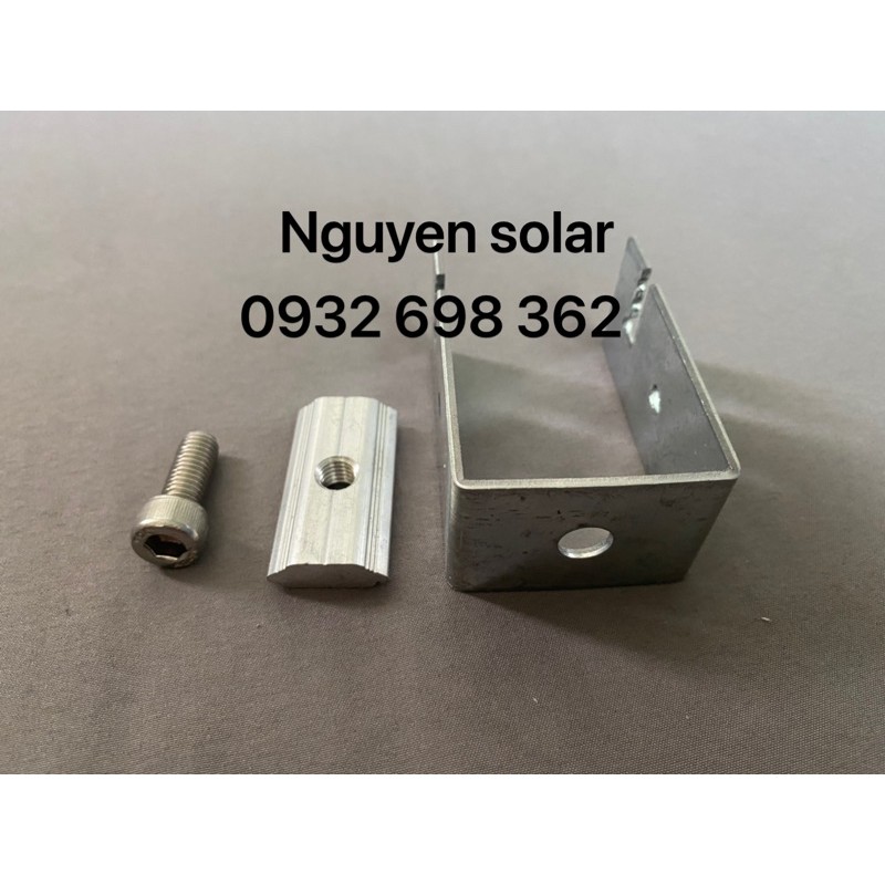 Pat U40x40 Kẹp Dưới Tấm Pin Năng Lượng Mặt Trời_ KT 40x40MM_ Solar Panel_Thép Mạ Kẽm_Cùm U_Kín Nước