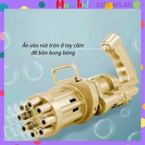 Đồ chơi trẻ em súng bắn bong bóng xà phòng 8 nòng siêu mạnh cho bé vận động vui nhộn giảm xả stress MUMKID 10