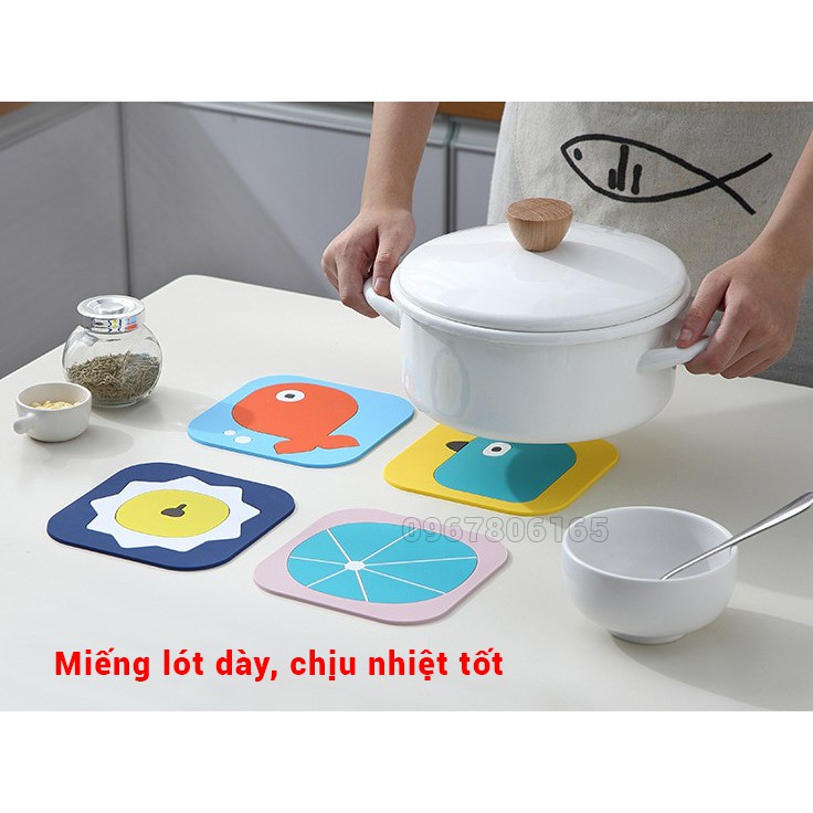 Miếng lót nồi, cốc, chén silicone chống trơn - Tấm lót chịu nhiệt tốt