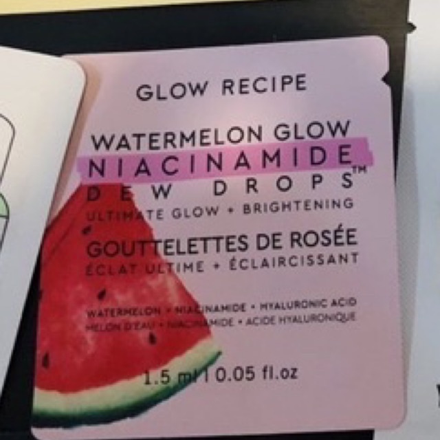 (SAMPL 1ml) GLOW RECIPE - Tinh chất dưỡng ẩm sáng da Watermelon Glow Niacinamide Dew Drops