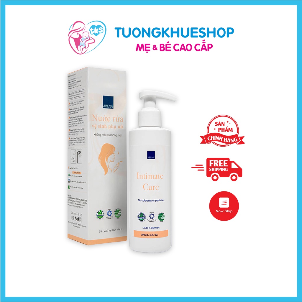 Nước rửa vệ sinh phụ nữ Abena nhập khẩu từ Đan Mạch - Abena Intimate Care 200ml cân bằng độ pH vùng kín, giảm ngứa