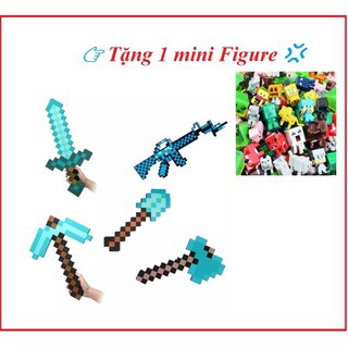 Combo kiếm cup rìu súng minecraft kim cương