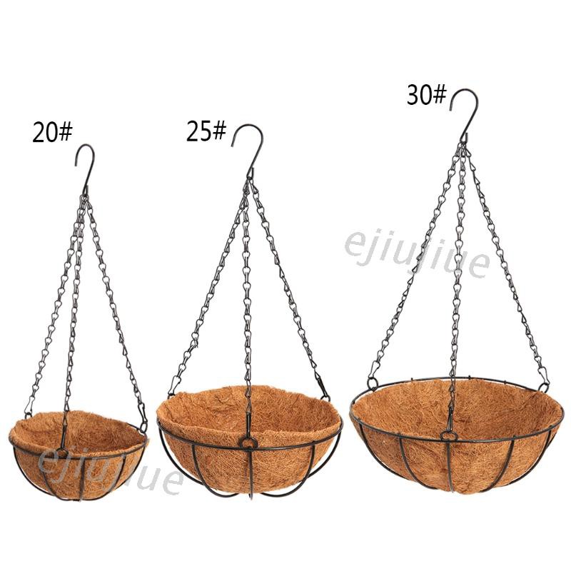 Chậu xơ dừa dây treo sắt trang trí cây hoa/rau củ nghệ thuật cho vườn nhà