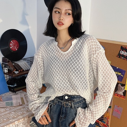 Áo khoác chống nắng ZHELIHANGFEI dài tay dáng rộng thiết kế giản dị thời trang