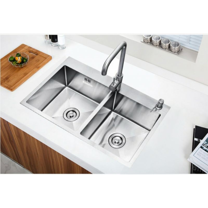 Chậu rửa chén 2 hộc đúc