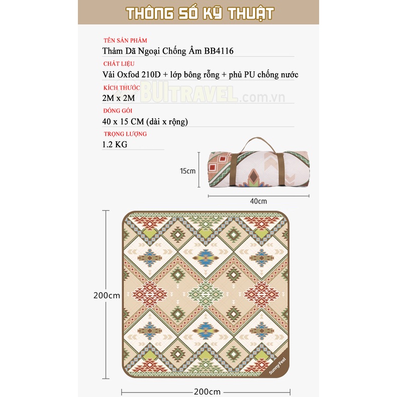 Thảm Dã Ngoại Chống Thấm Cao Cấp 2mx2m