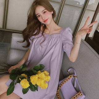 Váy nữ xinh🍒FREESHIP🍒váy tím tiểu thư tay bồng