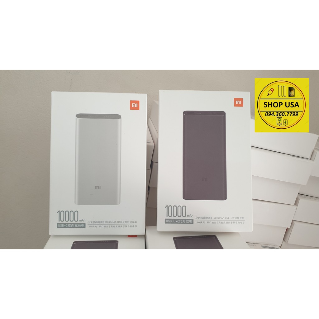 Pin sạc dự phòng Xiaomi 10000mAh Mi GEN 3 18W Sạc Nhanh Bảo hành 12 Tháng 1 Đổi 1