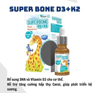vitamin D3 dạng siro nhỏ giọt cho bé từ 0-12 tuổi (Superbone), bổ sung vitamin D3+K2 giúp trẻ phát triển chiều cao