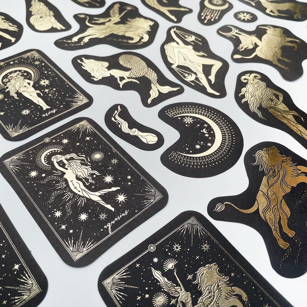 LET 1 Bộ Sticker Dán Trang Trí Sổ Tay Hình Trăng Sao