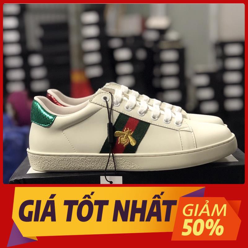 [SALE] Giày thể thao Gucci ong thêu bản chuẩn SC - Full phụ kiện