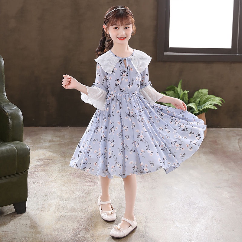 Đầm Chiffon Mùa Hè Phong Cách Phương Tây Kiểu Mới Dành Cho Bé Gái 2022