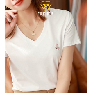 Áo thun nữ, áo phông nữ cổ tym ngắn tay