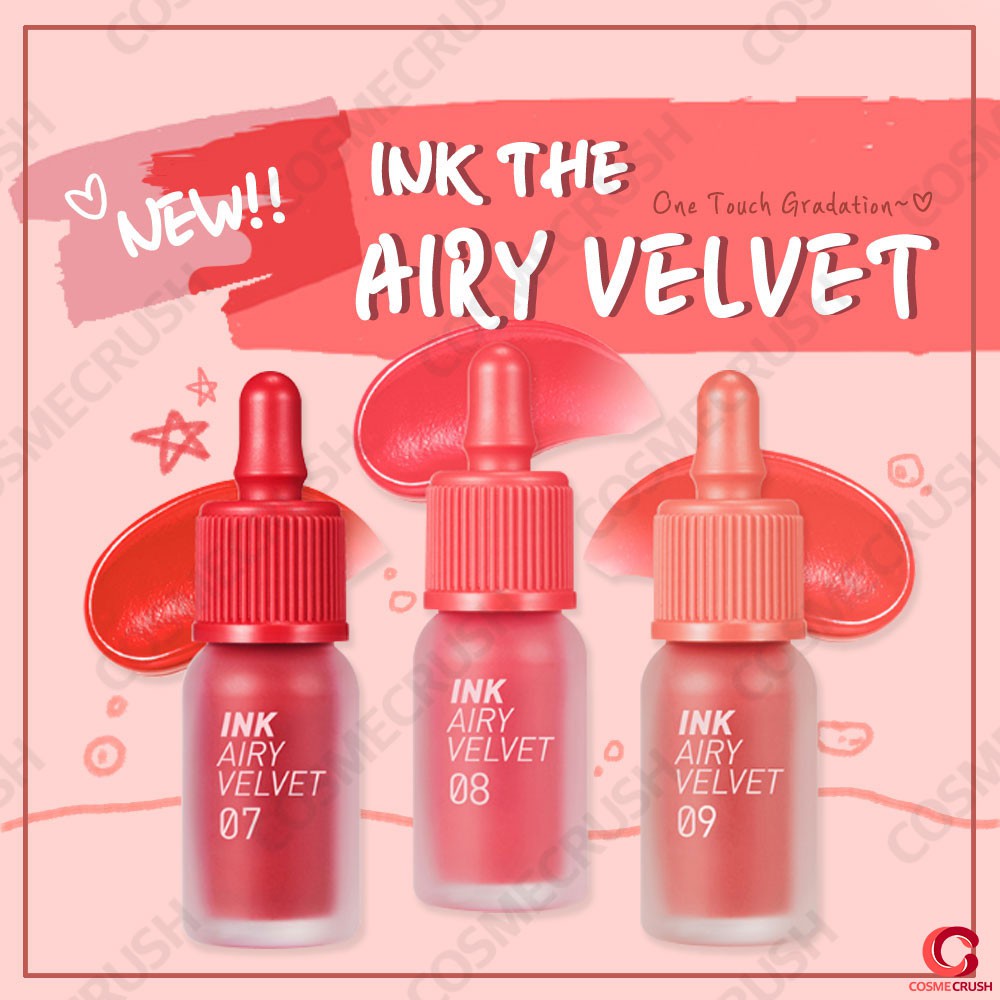 [Hàng mới về] Son kem nhung mềm mịn nhanh khô Peripera Ink The Airy Velvet có 15 màu tuỳ chọn