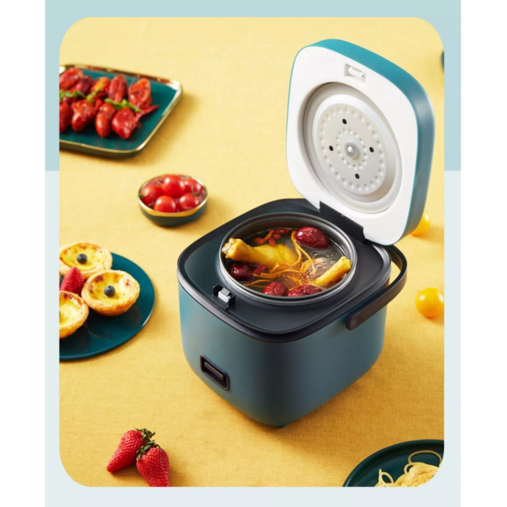 GiGiBomstore Nồi cơm điện mini gia đình 1-2 người, dễ vệ sinh, nấu cơm nhanh, dung tích 0.8L, thích hợp nấu cơm gia đình