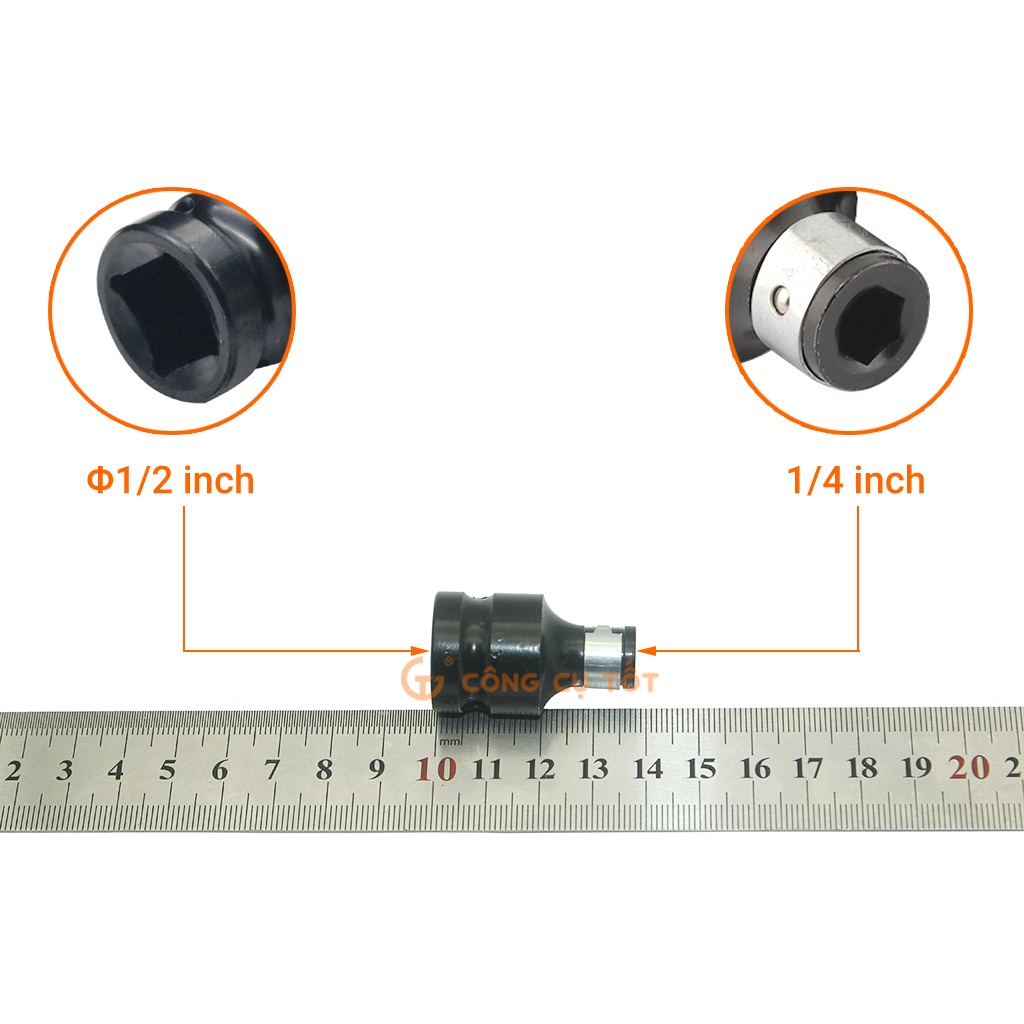Đầu chuyển bulong bắn ốc 1/2 thành bắn vít lục giác