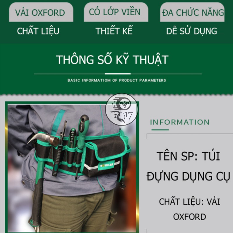 [ TÚI ĐỰNG ĐỒ NGHỀ CHÉO - NGANG LƯNG TUOSEN CỰC BỀN ]- TÚI ĐỰNG DỤNG CỤ SỬA CHỮA CHO THỢ ĐIỆN...