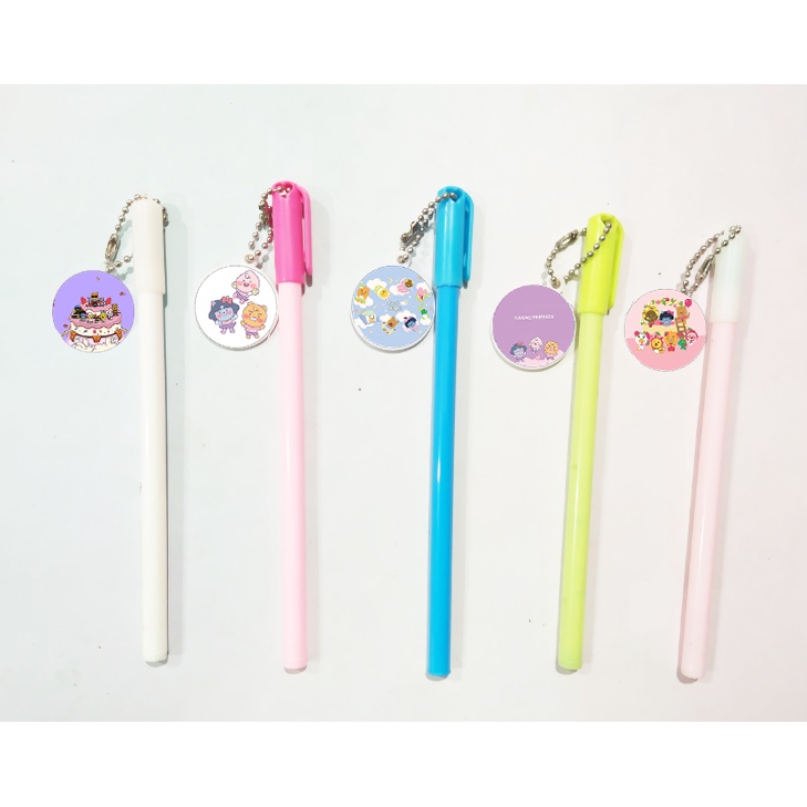 Bút bé đào kèm dây treo BMCI25 bút cute dễ thương thần tượng idol hoạt hình