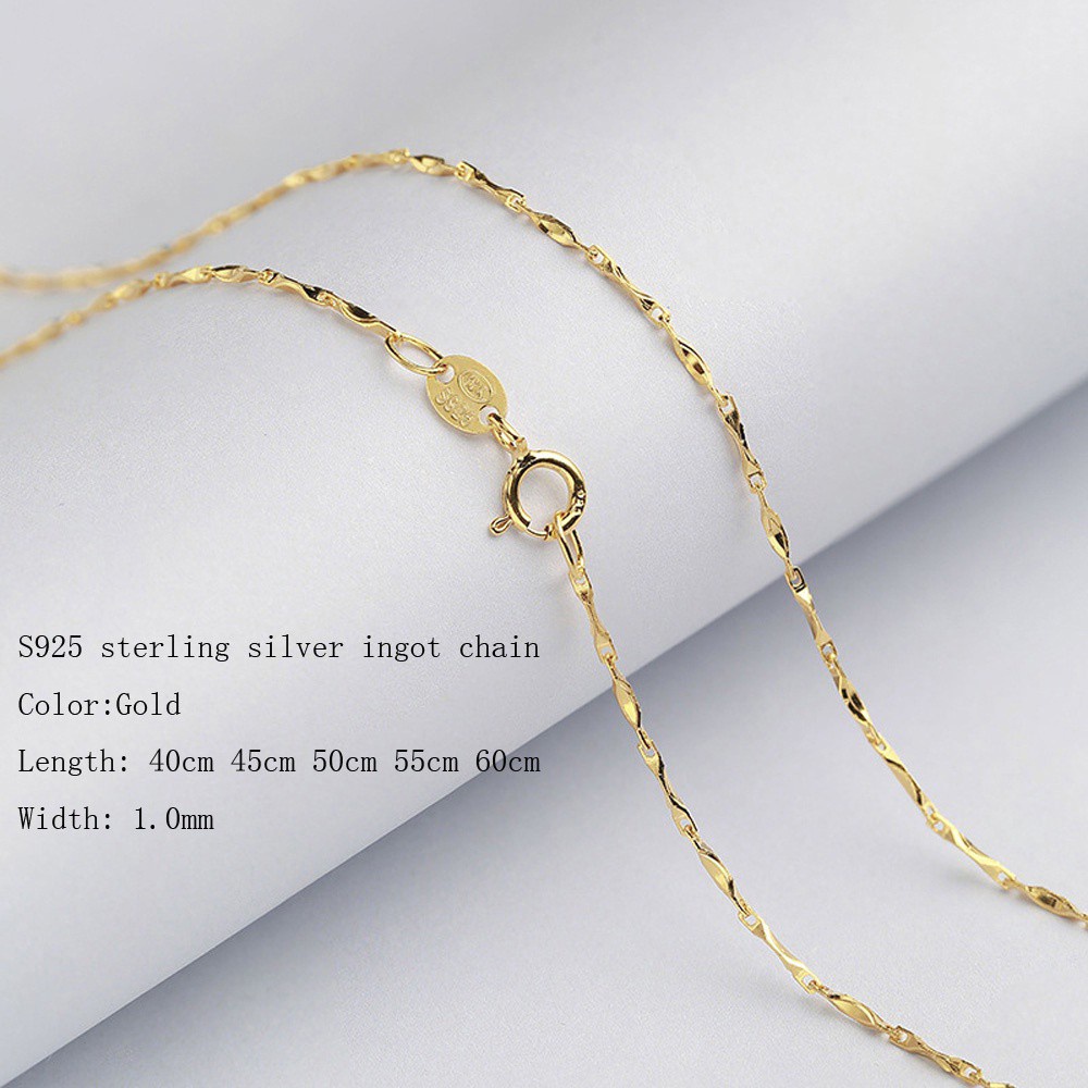 Dây chuyền sợi mảnh bằng bạc 925 mạ vàng 18k nhiều phong cách tùy chọn