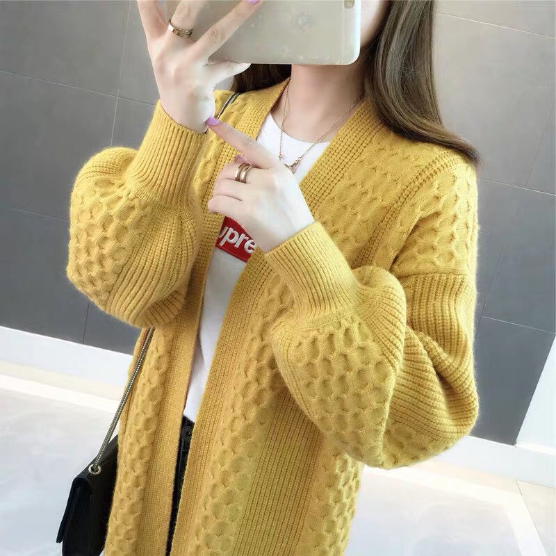 ÁO CADIGAN LEN LÔNG DÀI TAY BỒNG SIÊU HOT - HÀNG OD CÓ ẢNH THẬT KHÁCH MẶC | BigBuy360 - bigbuy360.vn