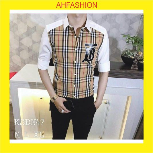 Áo sơ mi nam dài tay 2 màu họa tiết kiểu BBR đẹp mẫu mới nhất AHFASHION