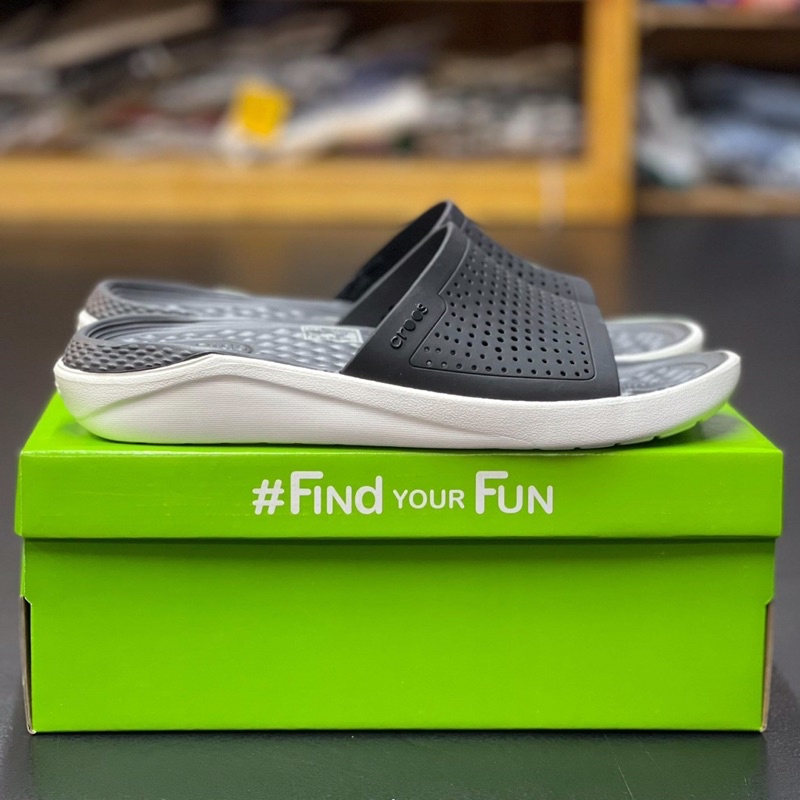 Dép Cross Quai Ngang Literide Màu Đen Xám Hàng Chuẩn Loại 1 full, tag,mac,box hãng