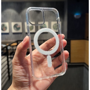 Ốp lưng trong cứng viền dẻo hỗ trợ sạc magsafe cho iPhone 14 Pro max 13 pro Max, 13, 12 pro max, 11 Pro max trong suốt