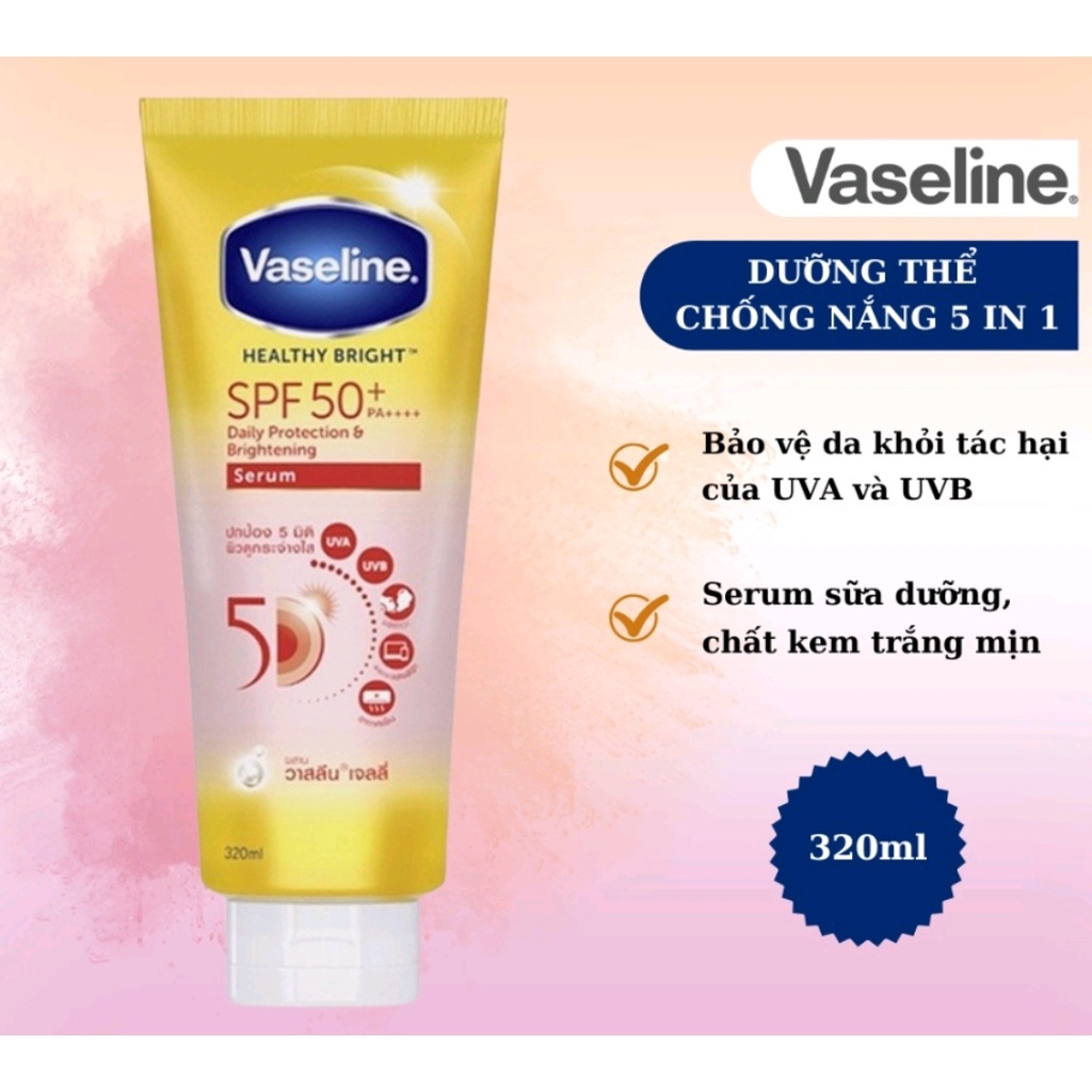 Combo Vaseline dưỡng ngày đêm chống nắng & nâng tông gấp 4 lân