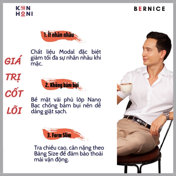 [Mã INCU50 giảm 50K đơn 250K] Áo Sơ Mi Nam Dài Tay Màu Đen Công Sở Form Hàn Không Nhăn KenHoni Bernice | BigBuy360 - bigbuy360.vn