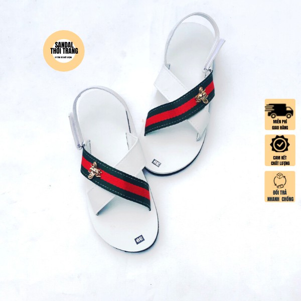 Giày dép sandal thời trang quai chéo trắng/đen giá rẻ sandal đồng nai