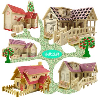 Mô hình ghép gỗ 3D  mini house