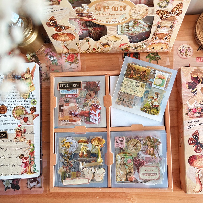 Bộ 100 Sticker Chữ Tiếng Anh Theo Phong Cách Retro