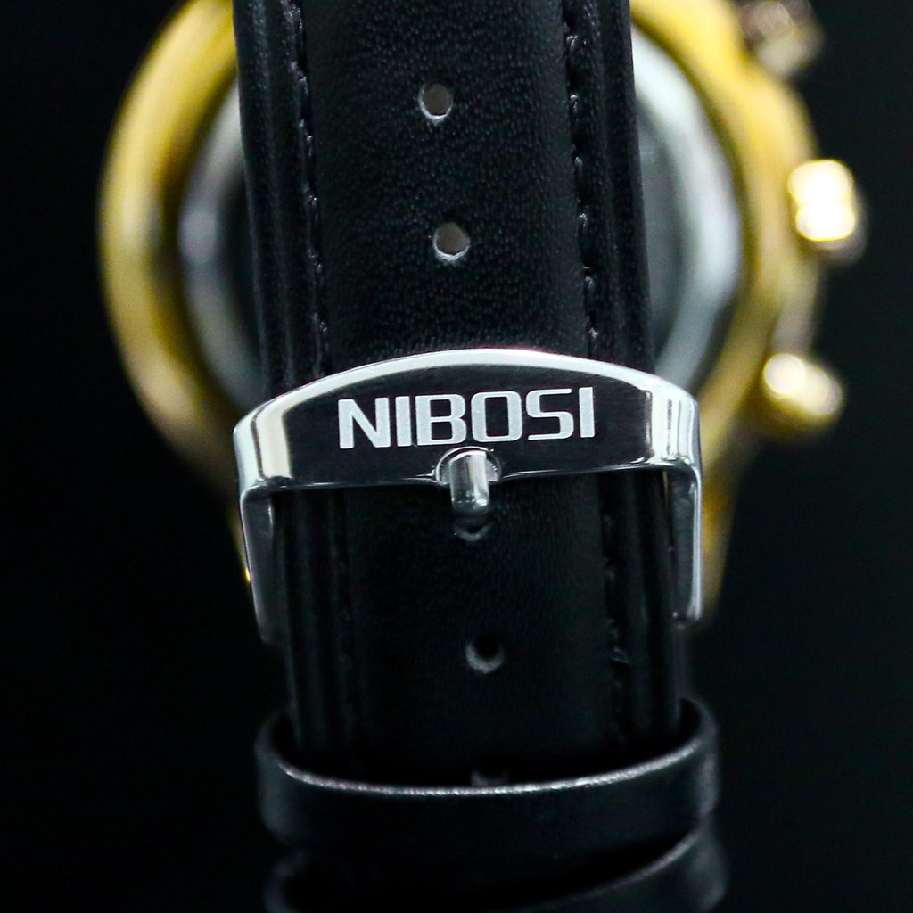 Đồng hồ nam NIBOSI 42mm dây da doanh nhân, trẻ trung, chạy 6 kim có lịch ngày BH 12 tháng - NIBI5 VV