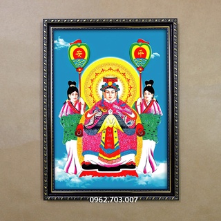 Tranh Cửu Thiên Huyền Nữ khung 35x47cm bằng vải phủ bóng, khung composite