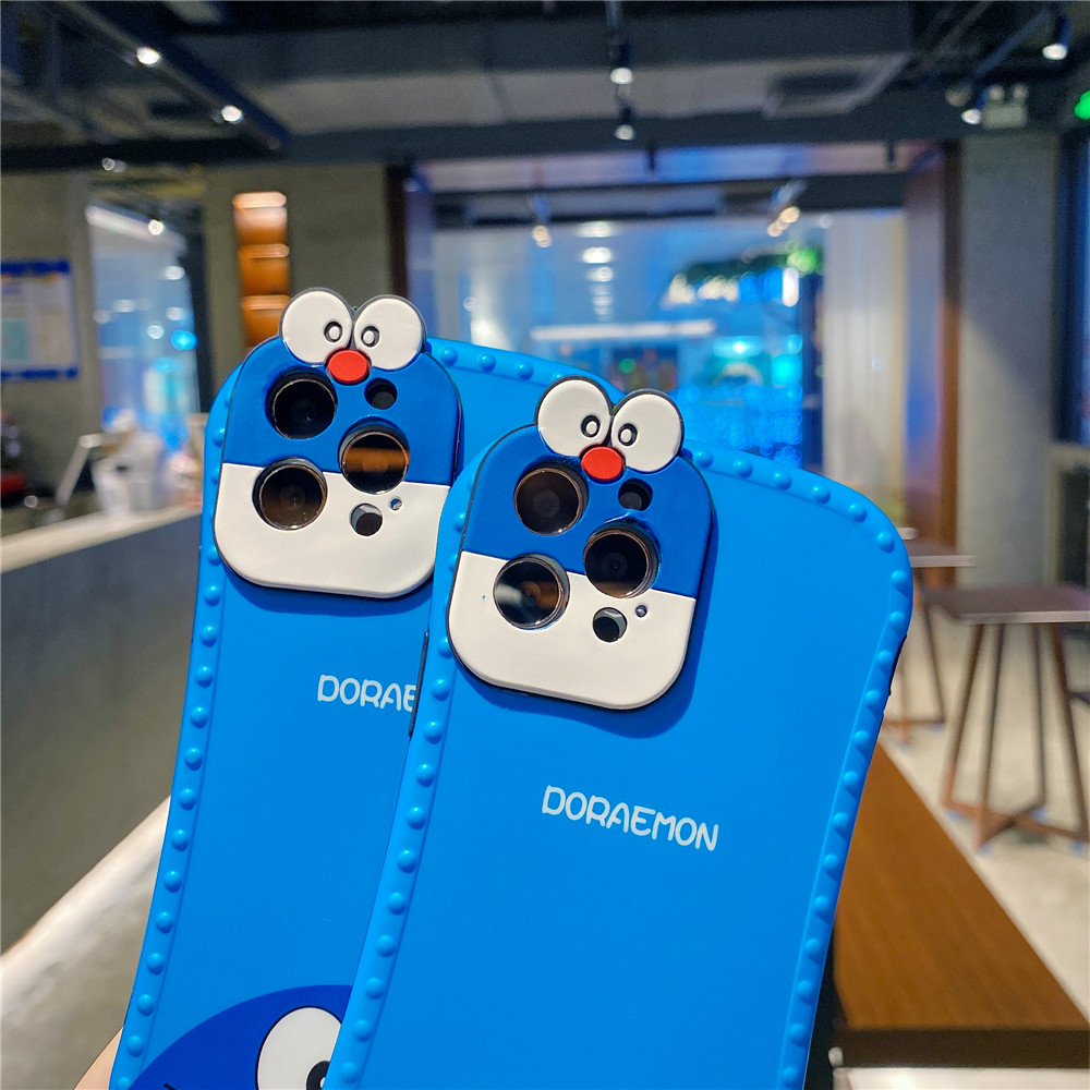 Cartoon Cute Doraemon Blue Case For iPhone 11 12 Pro Max Mini 12Pro SE 2020 X XS Max XR 7 8 Plus Casing Soft TPU Silicone Drop Protection Cover