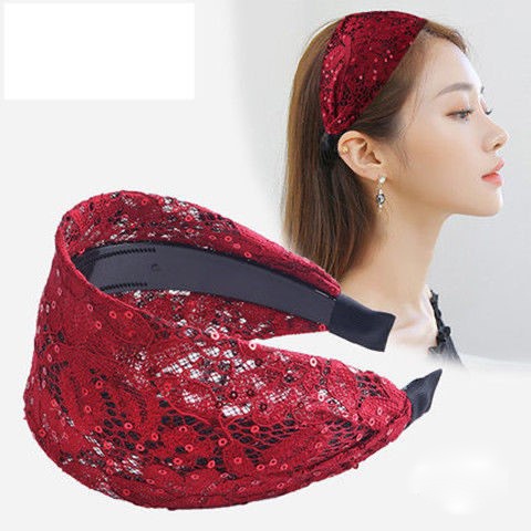 Bờm bản to ren đính kim sa dễ thương BN115