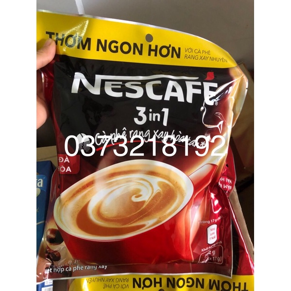 Cà phê / cafe rang xay hoà tan Nescafe 3 in 1 đậm đà hài hoà 46 gói