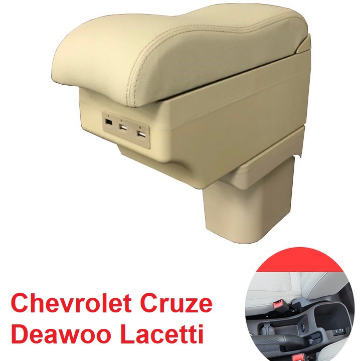 Hộp tỳ tay ô tô, xe hơi Chevrolet Cruze và Deawoo Lacetti EXPD-CRZE tích hợp 6 cổng USB cao cấp