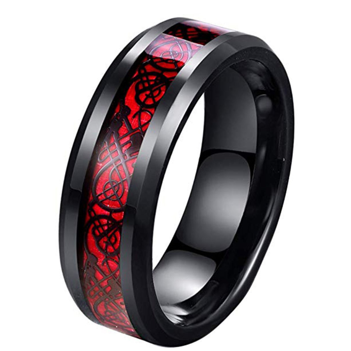 MBB Titanium Steel Carbon Fiber Men'S Dragon Ring Men'S Personality Hip Hop