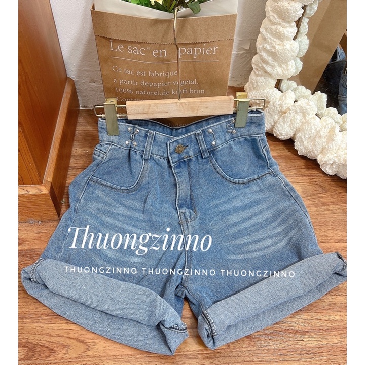 [Ảnh thật/Video]QUẦN SHORT JEAN GÀI EO MAY GẤU PHONG CÁCH HÀN QUỐC QUẦN ĐÙI BÒ BASIC DỄ PHỐI ĐỒ