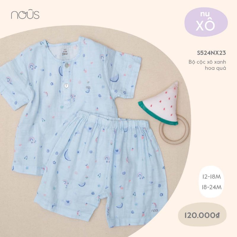 NOUS - Bộ cộc xô họa tiết hoa quả cho bé yêu