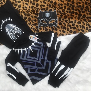 Bộ chiến binh báo đen (Black Panther) dài kèm mặt nạ, áo choàng 11-30kg