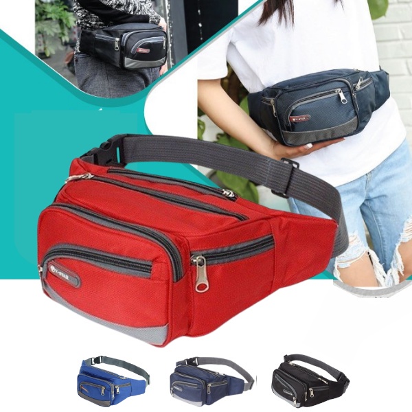 Túi Đeo Hông Đeo Chéo V-Star 6 Ngăn Đựng Đồ Vải Cao Cấp