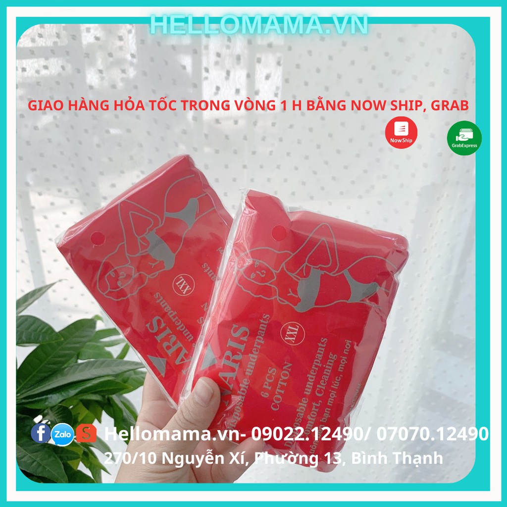QUẦN  LÓT COTTON CHO MẸ SAU SINH - DÙNG 1 LẦN KHÔNG CẦN GIẶT( bìa màu đỏ)