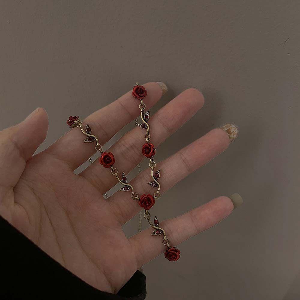 Vòng Cổ Choker Họa Tiết Hoa Hồng Phong Cách Hàn Quốc Thời Trang Cho Nữ